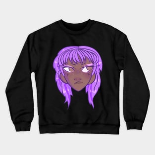 Purple Haired Girl Crewneck Sweatshirt